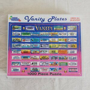 Vintage 2003 White Mountain Puzzles USA Vanity Plates 1000 Pc  24" x 30"